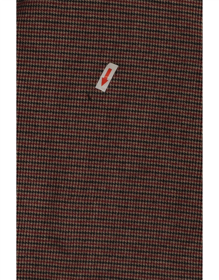 Vestido feminino Zara de manga comprida, Reino Unido 12, médio, marrom, houndstooth