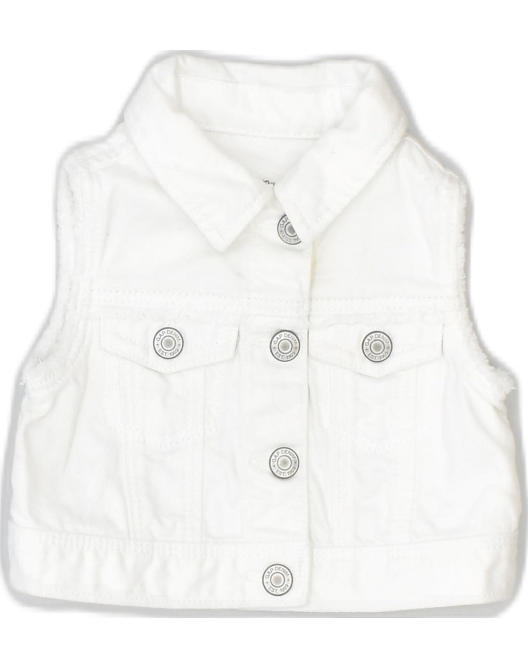 GAP Baby Girls Utility Gilet 12-18 Months White Cotton | Vintage Gap | Thrift | Second-Hand Gap | Used Clothing | Messina Hembry 