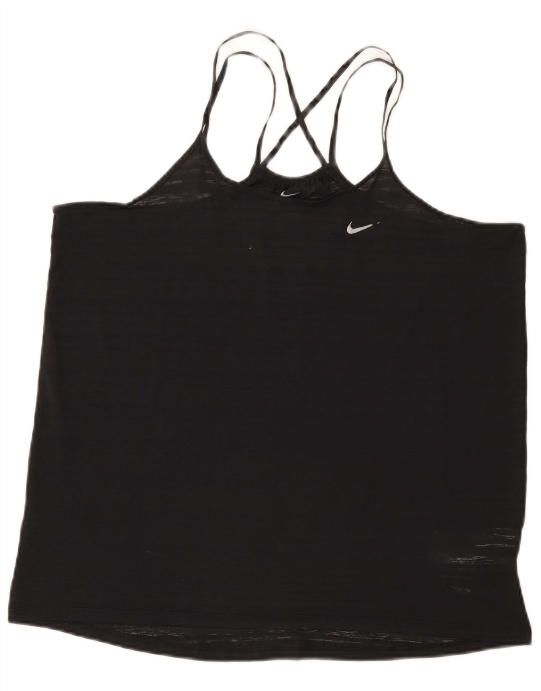 Nike Womens Dri Fit Vest Top UK 16 Grande Poliéster Preto