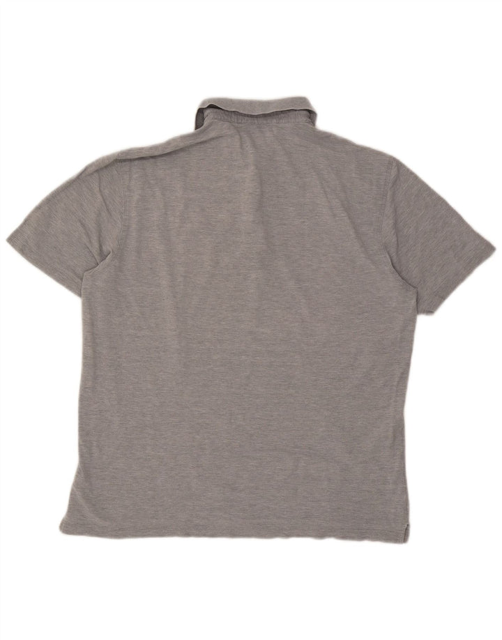 Camisa polo masculina Hugo Boss algodão manchado cinza médio