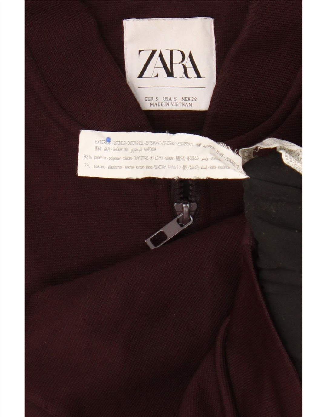 Zara Mens Bomber Jacket UK 36 Pequeno Poliéster Marrom
