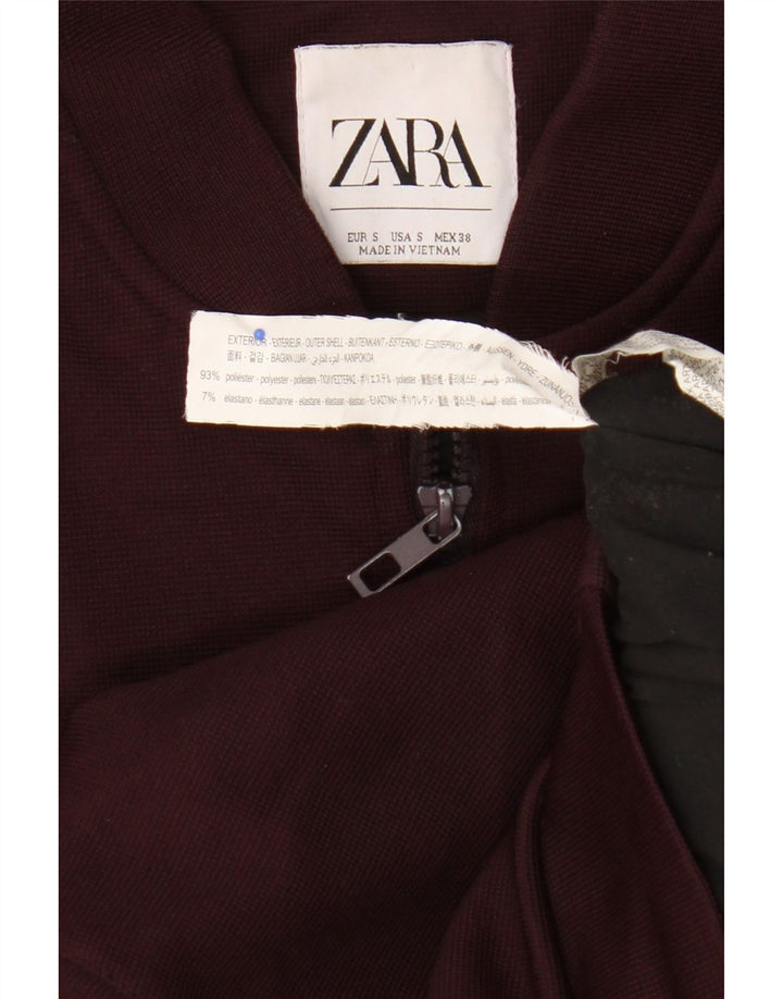 Zara Mens Bomber Jacket UK 36 Pequeno Poliéster Marrom