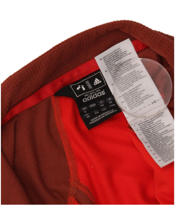 Adidas Womens Tracksuit Top Jacket UK 12 Medium Brown Colourblock Poliéster