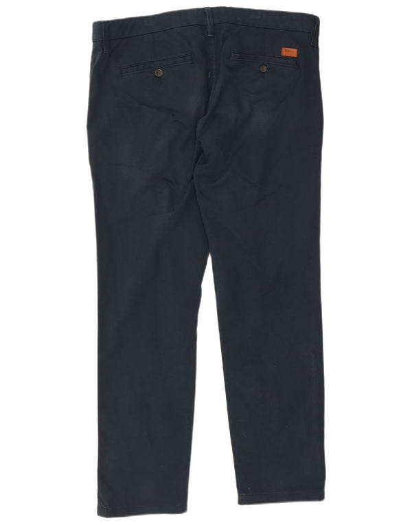 Calças Chino retas masculinas Timberland W36 L29 algodão azul marinho