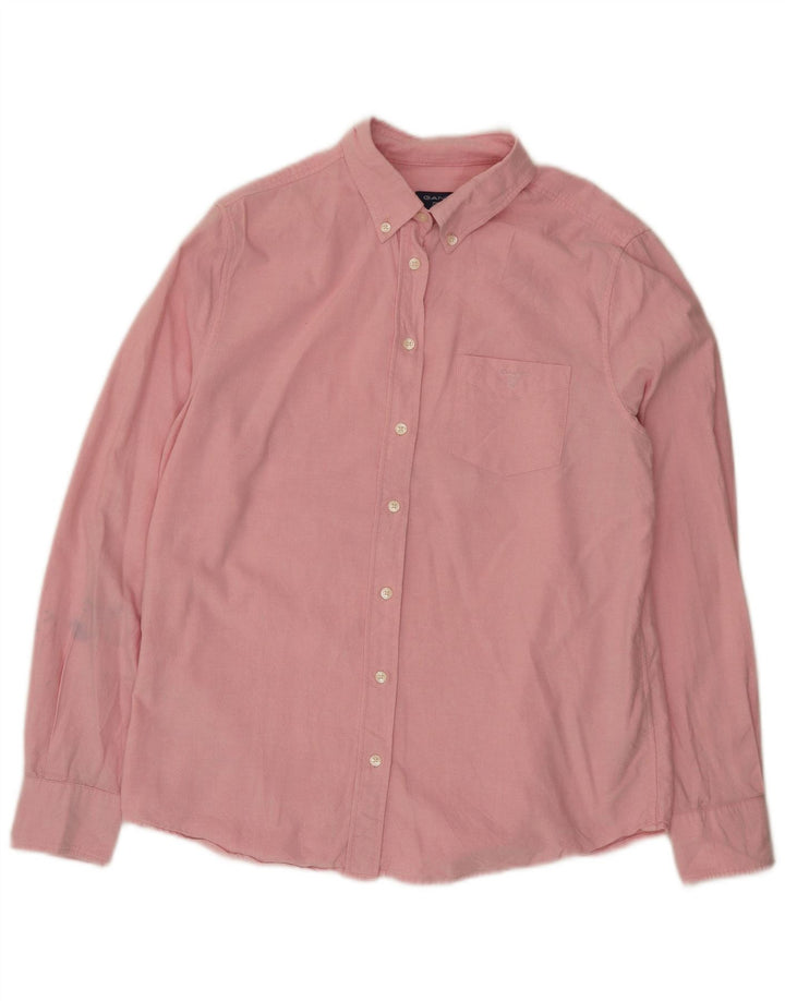 Camisa feminina Gant UK 14 grande algodão rosa