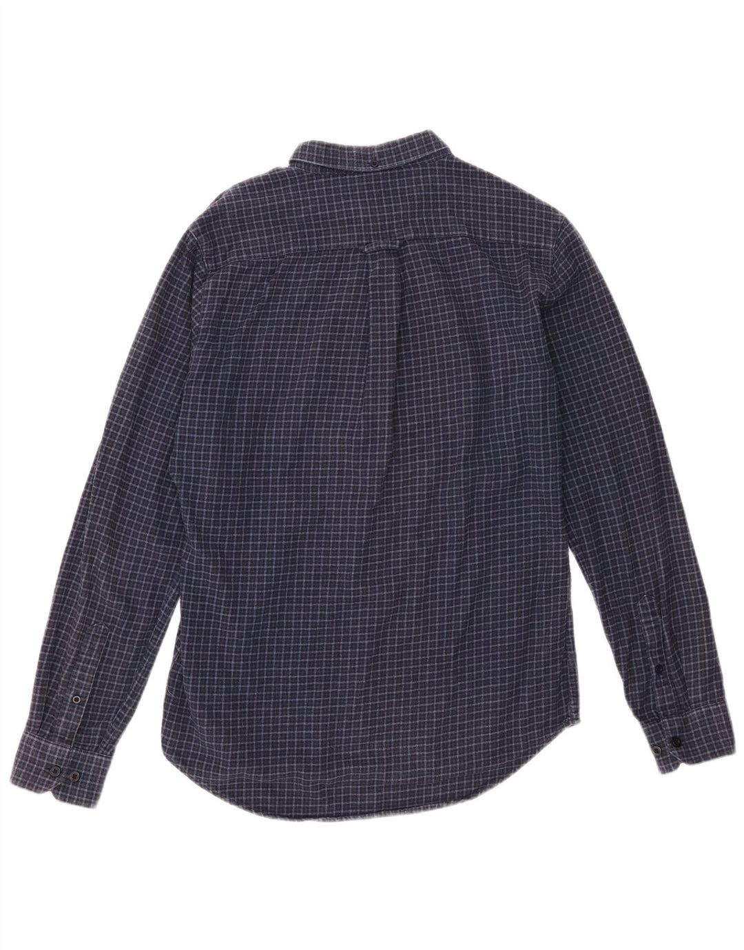 Camisa masculina de flanela Farah de algodão xadrez azul marinho médio