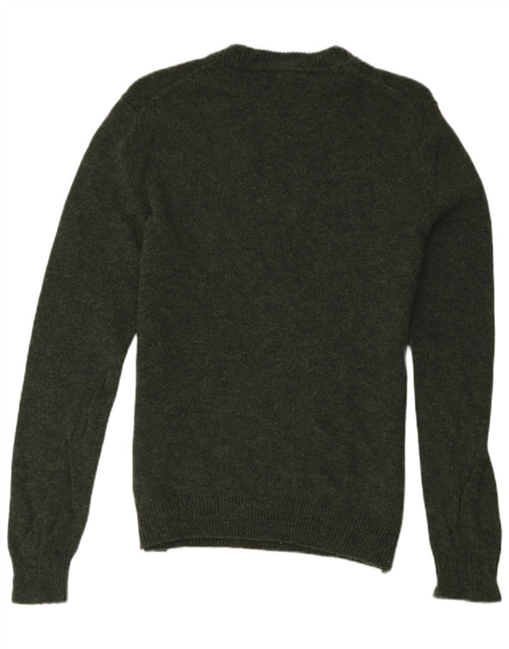 Suéter masculino Farah com gola redonda, lã de cordeiro verde médio