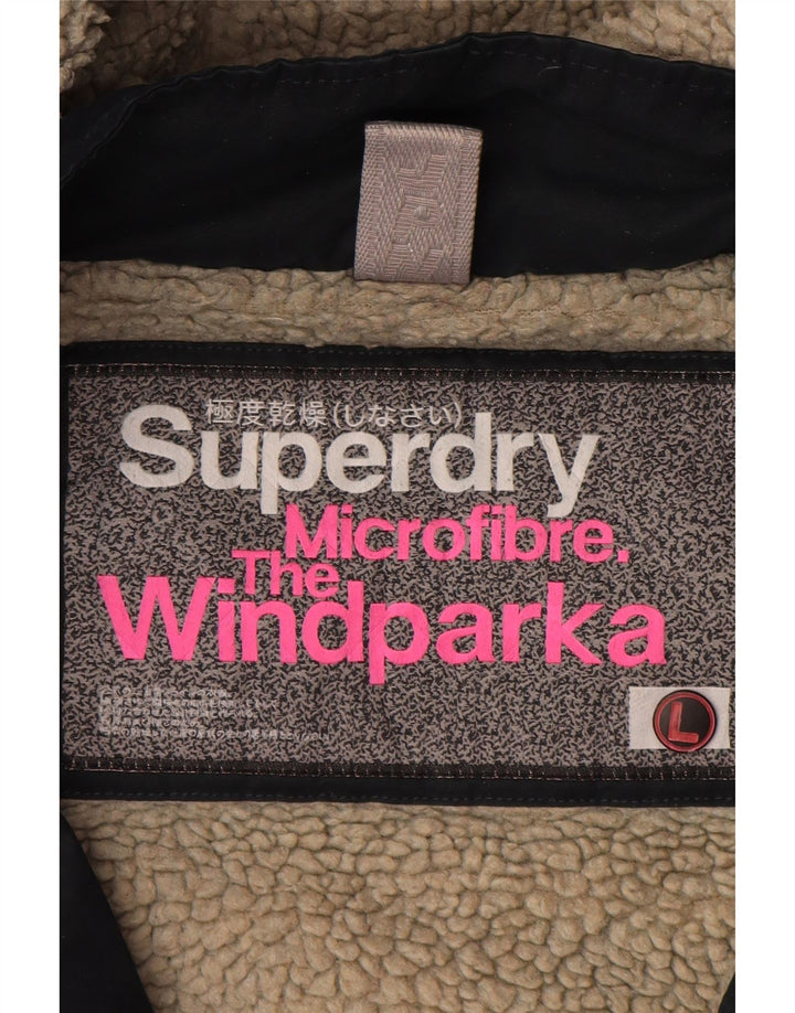 Jaqueta corta-vento feminina Superdry The windparka UK 14 grande azul marinho