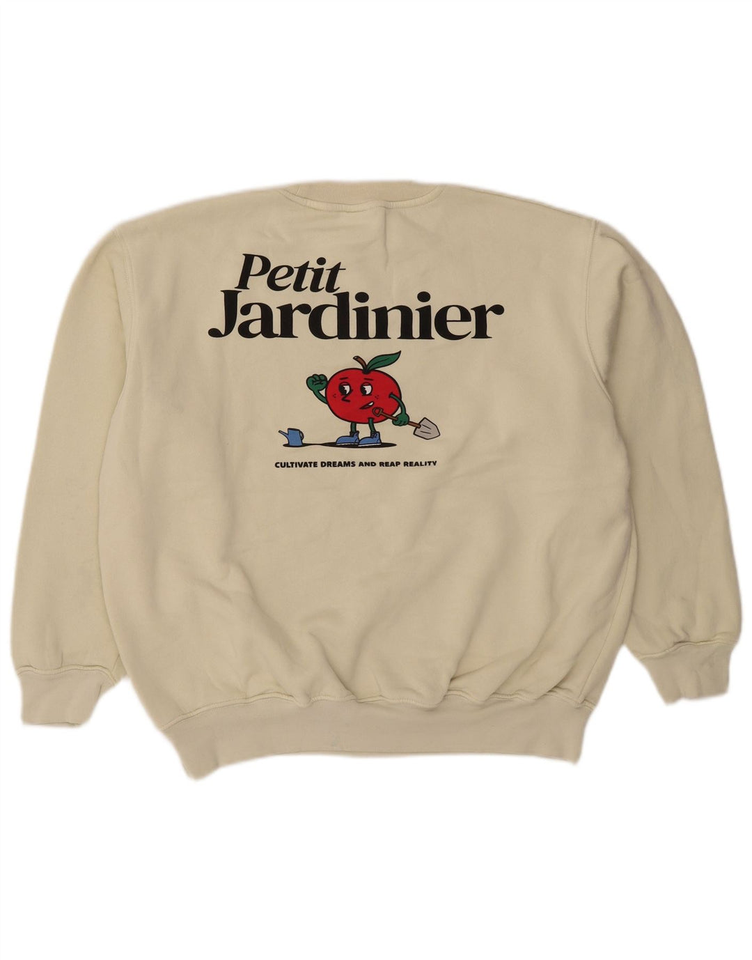 Moletom Zara masculino gráfico solto ajuste jumper médio bege algodão