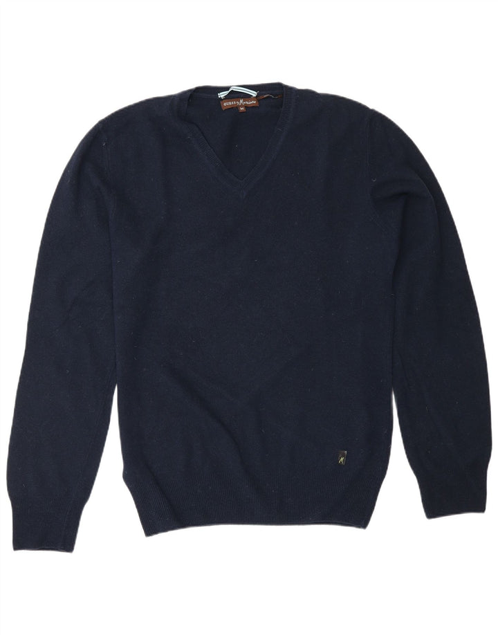Suéter masculino com gola V Guess By Marciano médio azul marinho