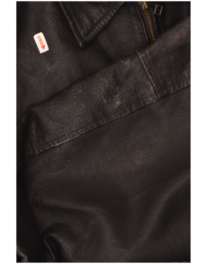 Jaqueta de couro masculina MILAN UK 40 grande couro preto