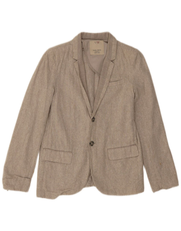 Jaqueta blazer Zara Boys com 2 botões 11-12 anos linho bege