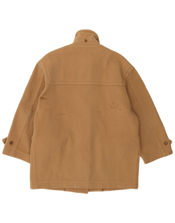 Oliver By Valentino Mens Loose Fit Duffle Jacket IT 48 Médio Bege Chevron