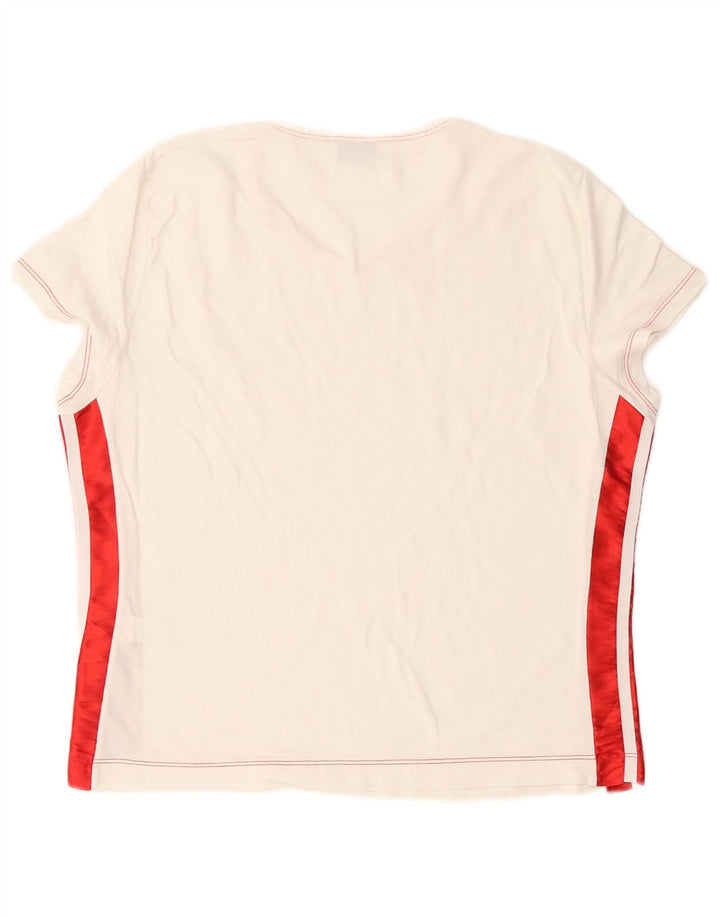Camiseta feminina Fila UK 12 médio branco colorblock