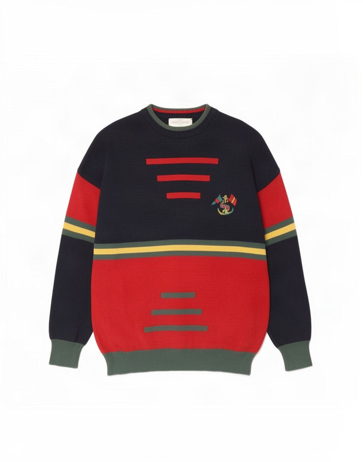 Suéter masculino Marks & Spencer St. Michael com gola redonda, azul marinho médio