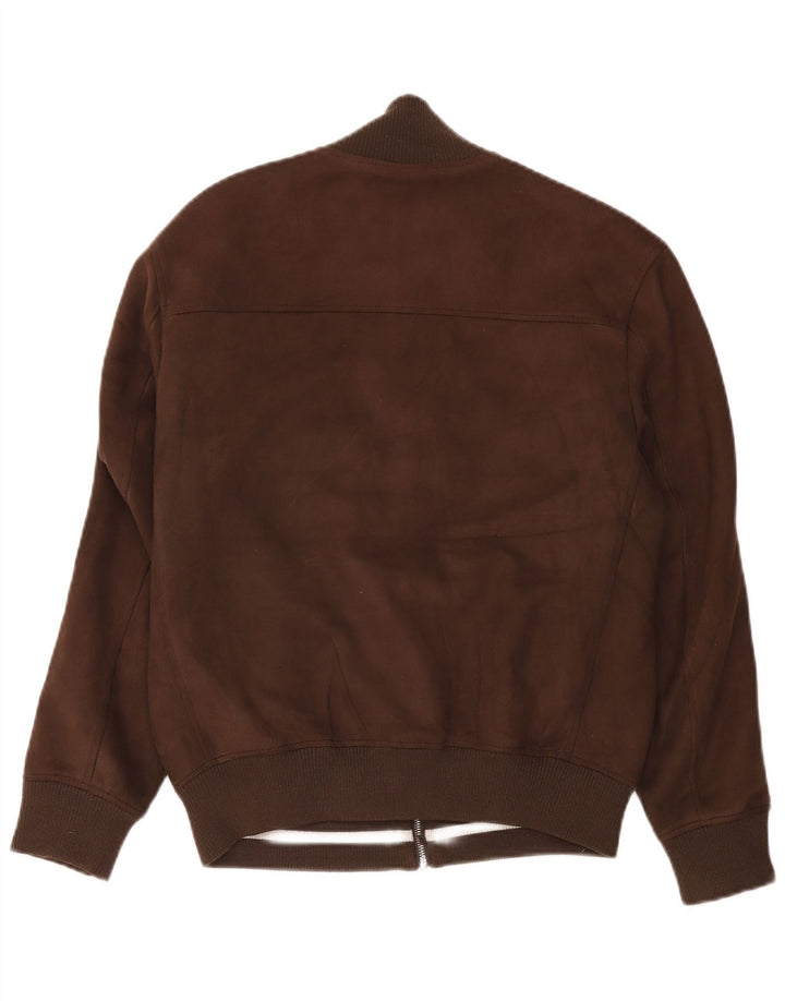 Jaqueta bomber masculina Zara UK 38 poliéster marrom médio