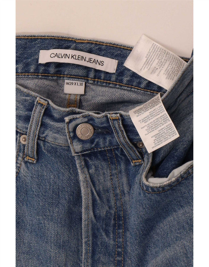 Calvin Klein Jeans masculino desgastado slim W29 L30 algodão azul