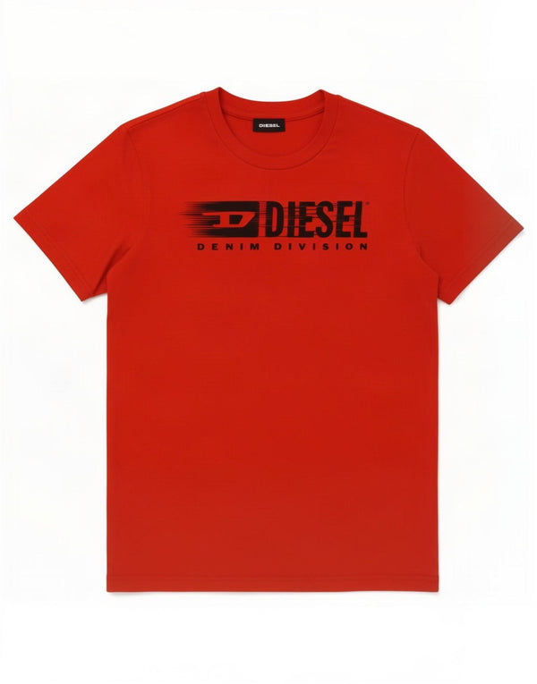 Camiseta Diesel Boys Graphic Top 9-10 Anos Algodão Vermelho
