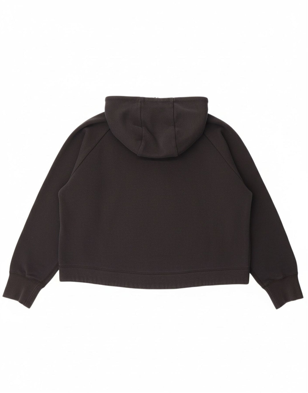 Suéter feminino Nike Crop Zip com capuz UK 16 grande algodão preto