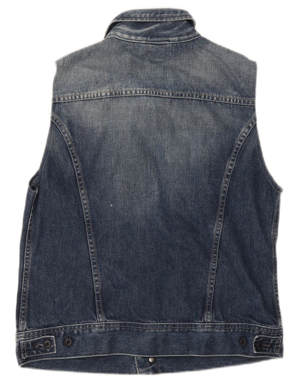 Diesel Mens Denim Gilet UK 40 Grande Algodão Azul