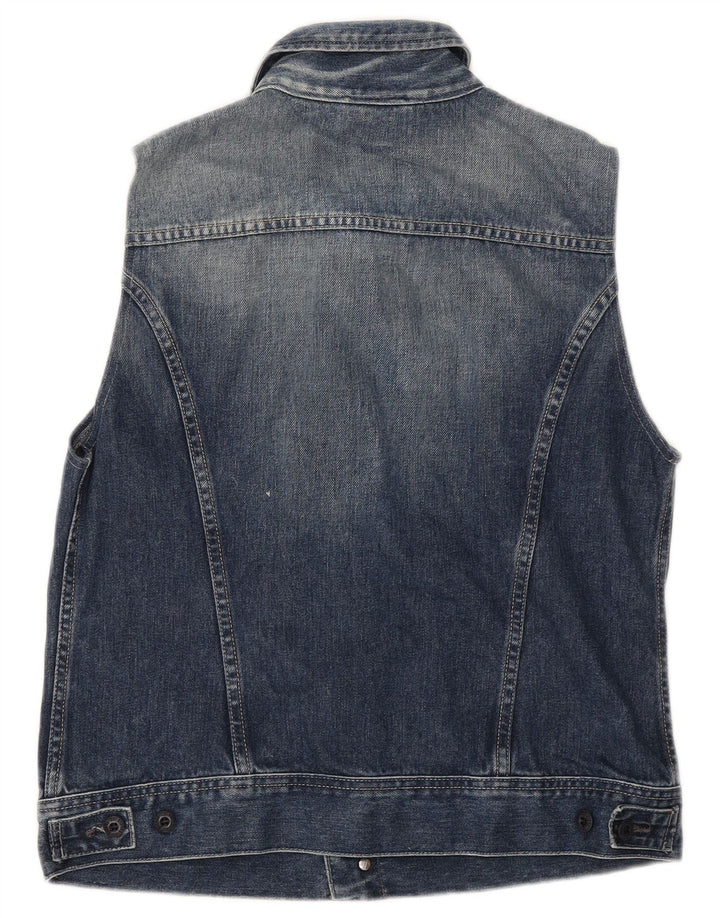 Diesel Mens Denim Gilet UK 40 Grande Algodão Azul