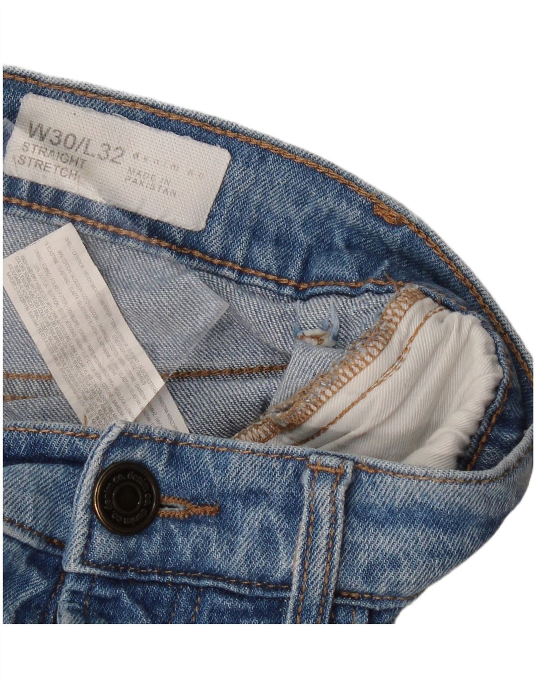 Jeans VINTAGE masculino stretch reto W30 L32 algodão azul