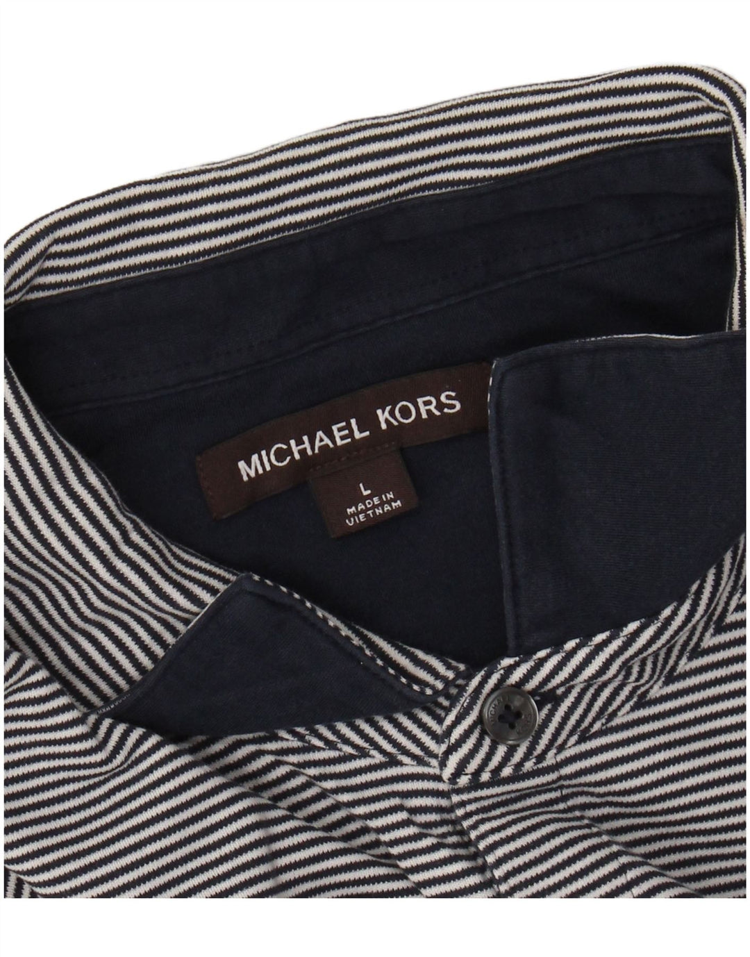 Camisa polo masculina MICHAEL KORS grande listra azul marinho