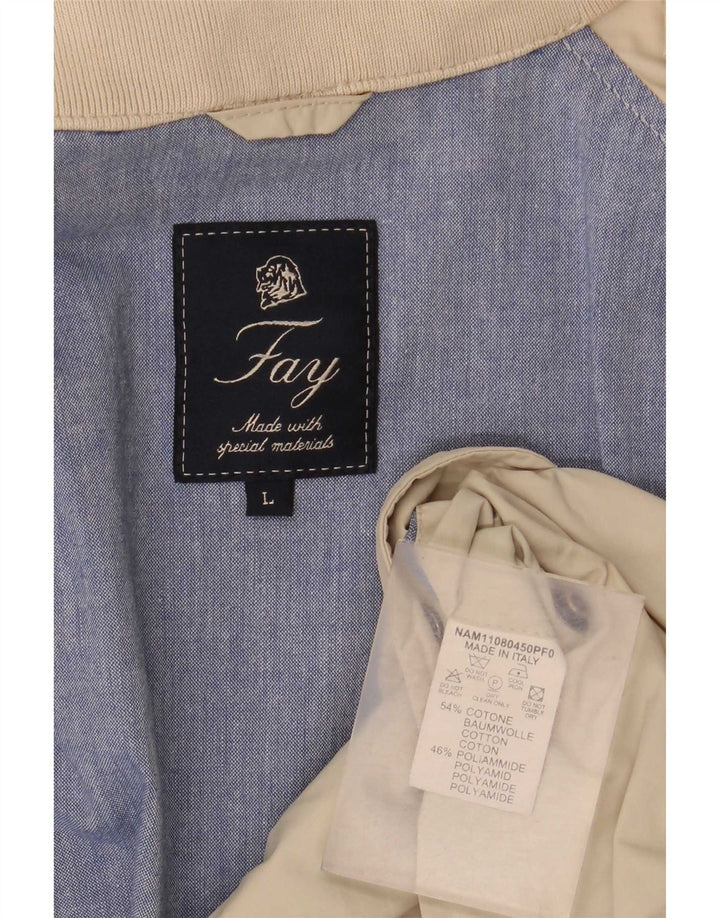 Jaqueta bomber masculina Fay UK 40 grande algodão preto