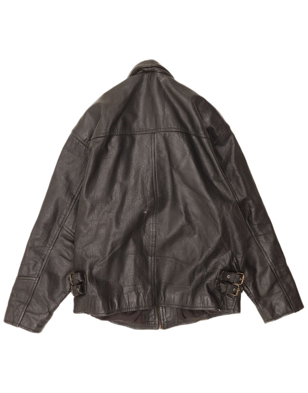 Jaqueta de couro masculina vintage UK 40 grande couro preto