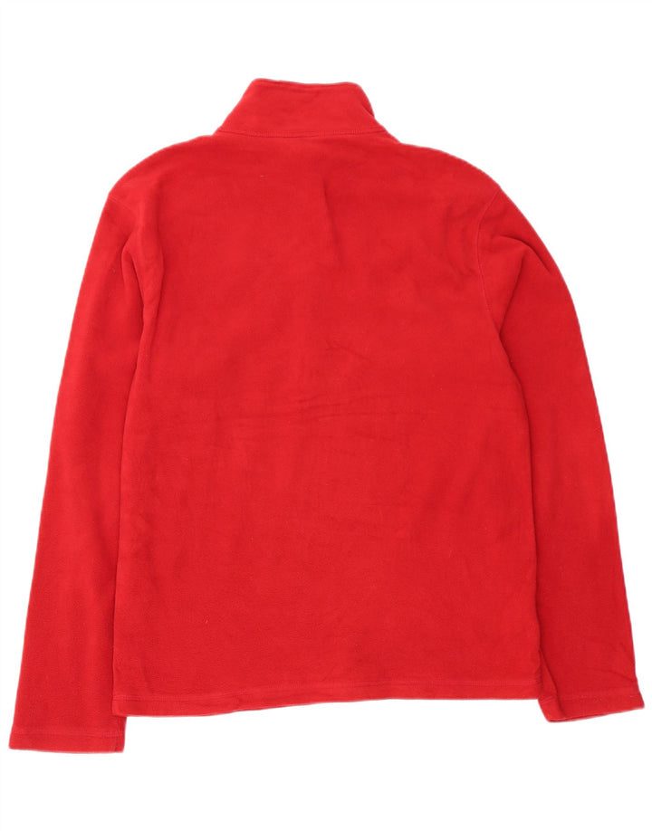 Eddie Bauer Suéter masculino de lã com zíper e gola pequena em poliéster vermelho