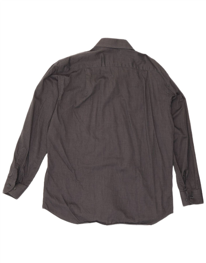 Camisa masculina Roccobarocco tamanho 40 15 3/4 algodão cinza médio