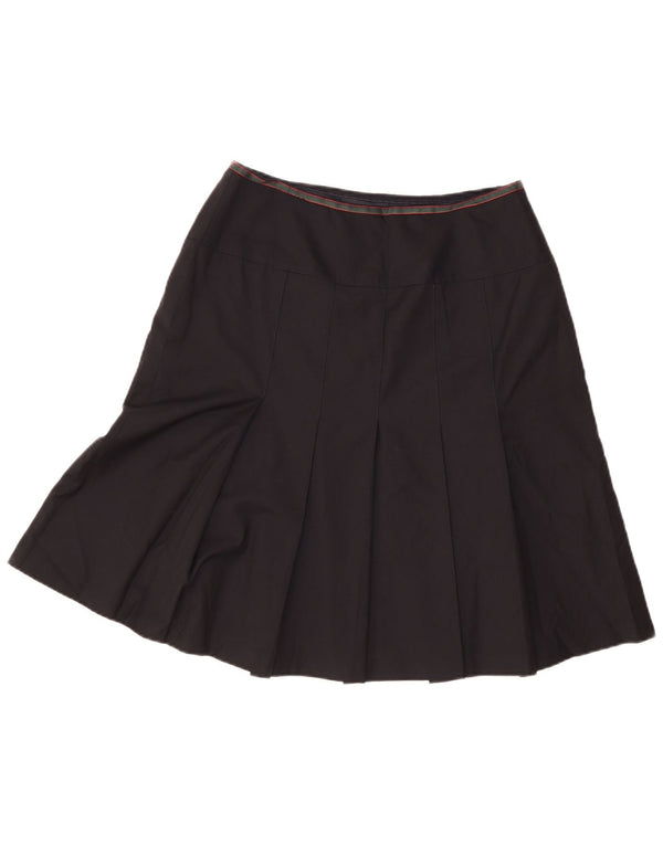Saia plissada feminina vintage W28 média preta