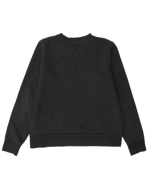 Calvin Klein Jeans feminino moletom gráfico jumper UK 14 médio preto