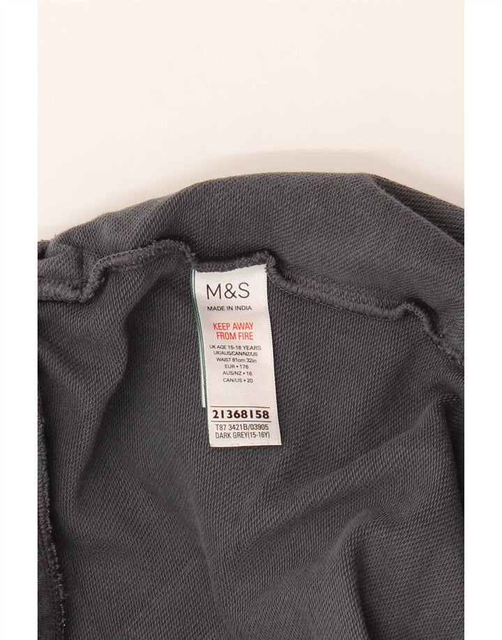 Shorts esportivos para meninos Marks & Spencer 15-16 anos cinza algodão