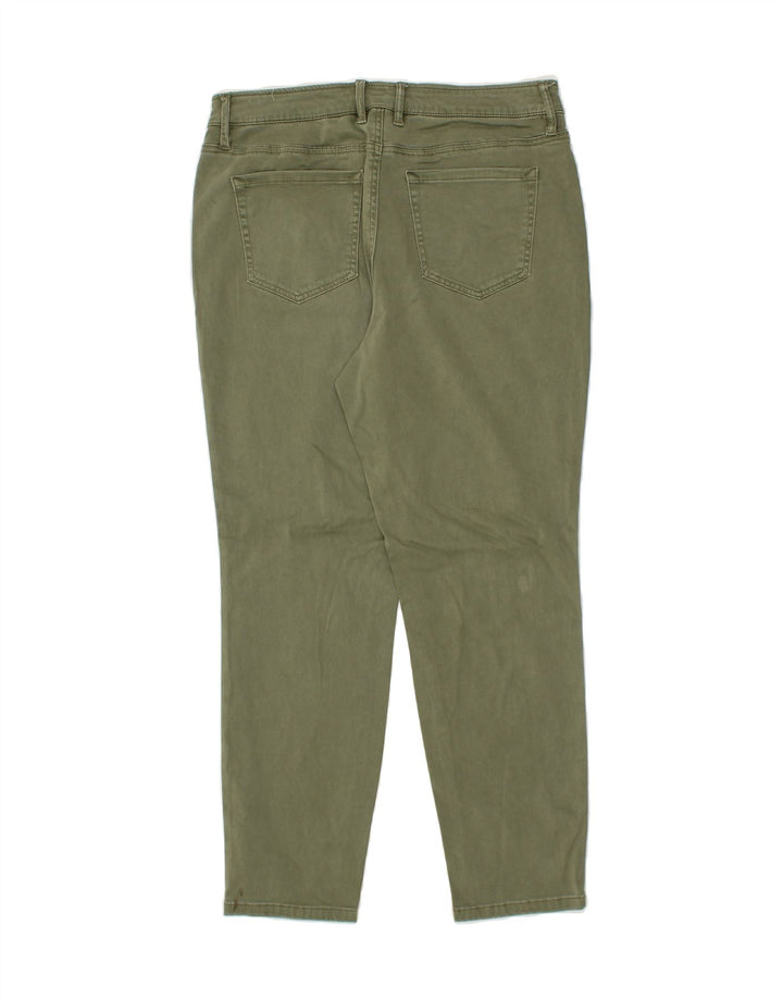 EDDIE BAUER Womens Slim Casual Trousers W34 L27  Green Cotton Vintage Eddie Bauer and Second-Hand Eddie Bauer from Messina Hembry 