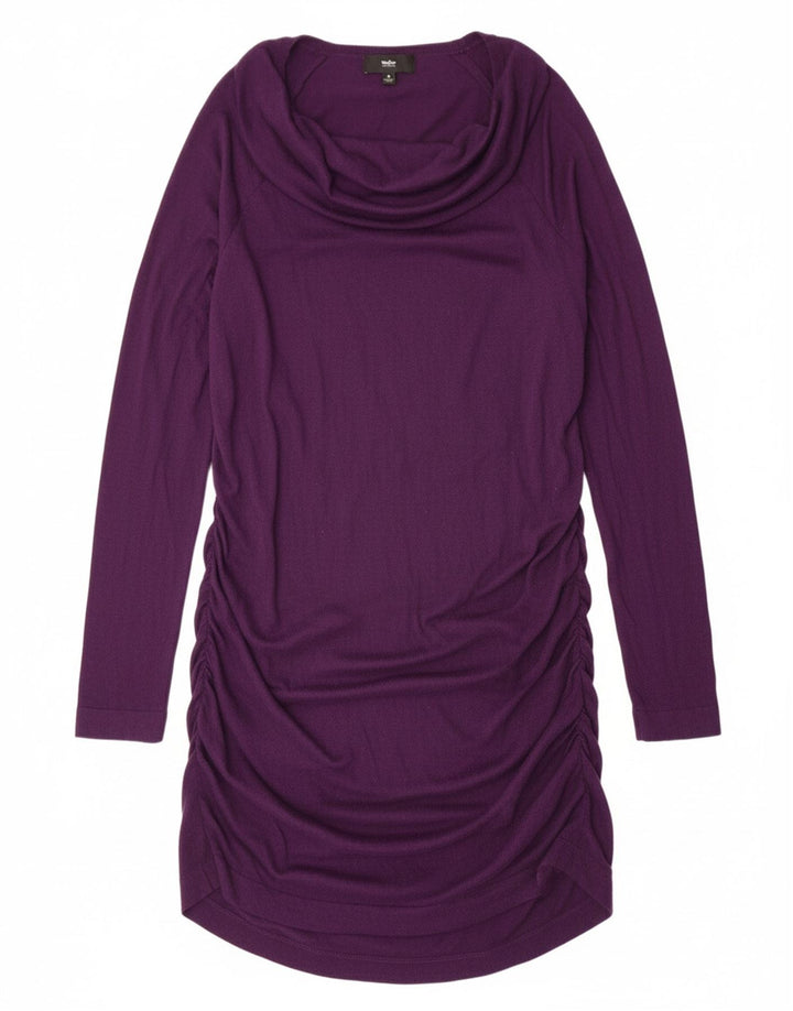 MOSSIMO Vestido feminino oversized de manga comprida US 4 pequeno roxo nylon