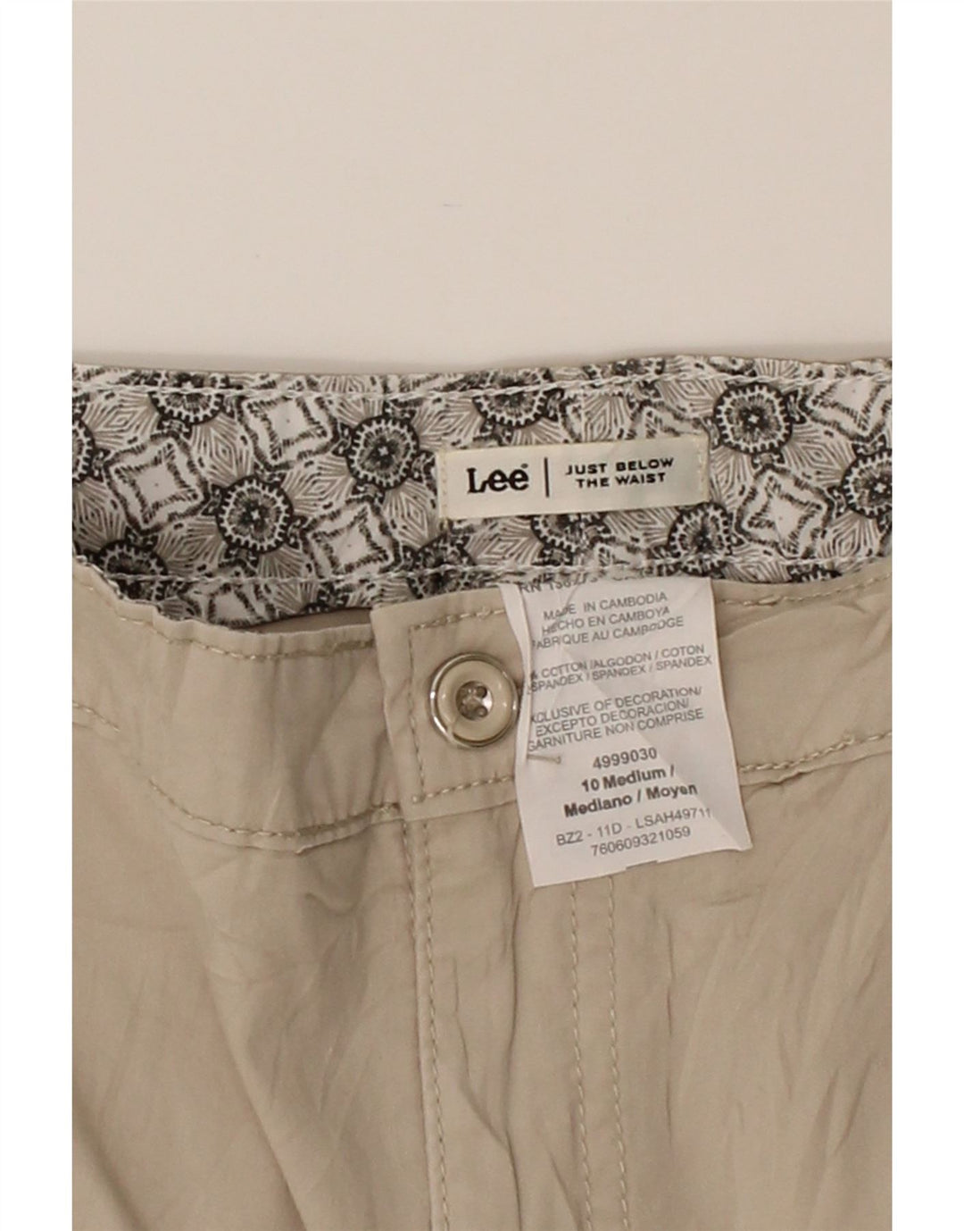 LEE Womens Wide Leg Capri Cargo Trousers US 10 Large W30 L20 Beige Cotton Vintage Lee and Second-Hand Lee from Messina Hembry 