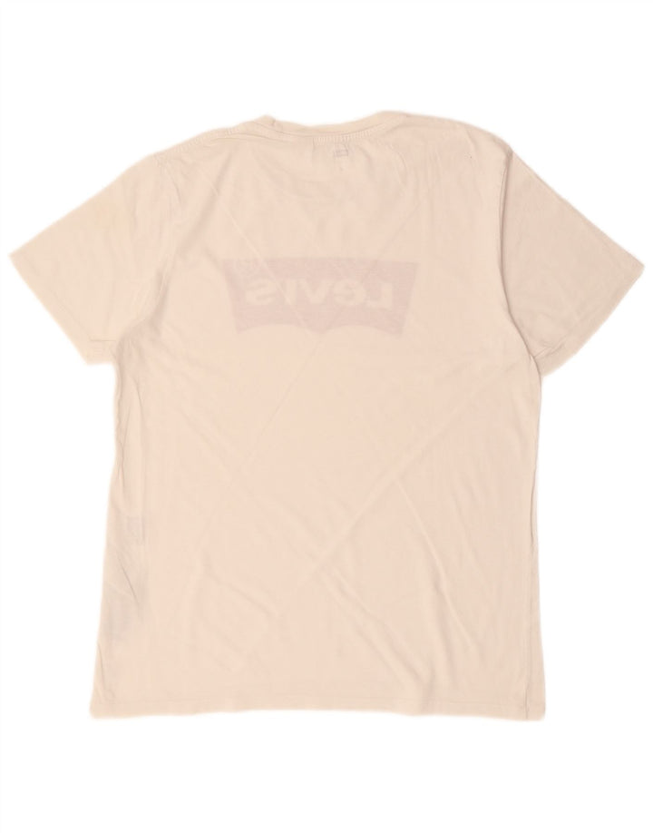 Camiseta gráfica masculina LEVI'S Top médio de algodão off white
