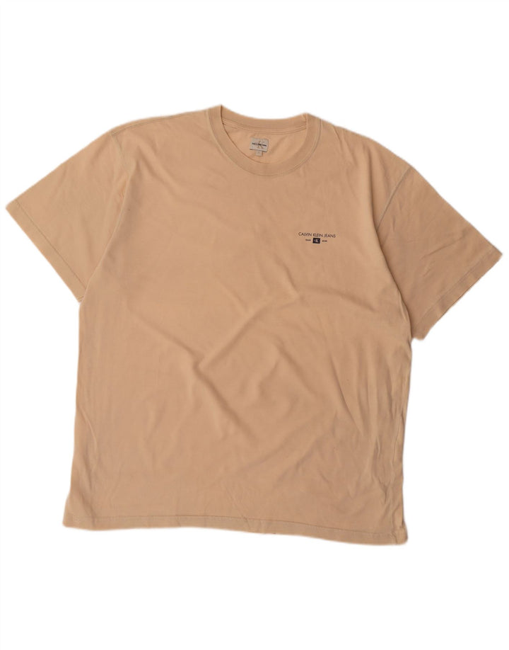 Camiseta masculina CALVIN KLEIN Top XL algodão bege