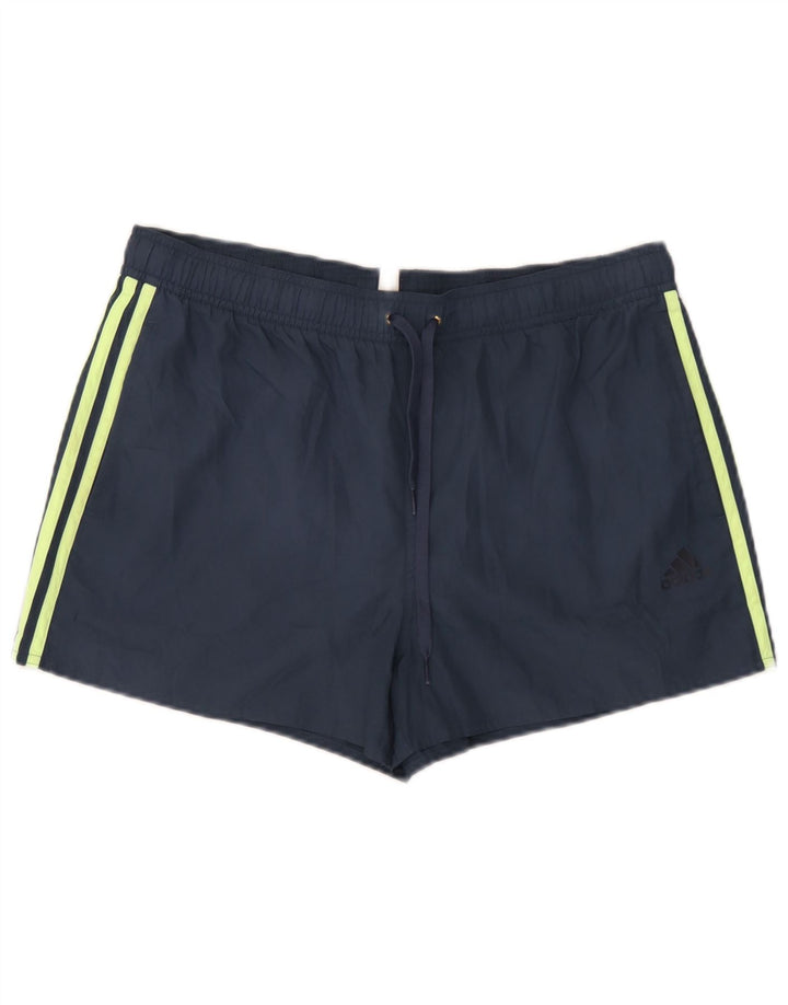 Shorts esportivos masculinos Adidas grandes azul marinho