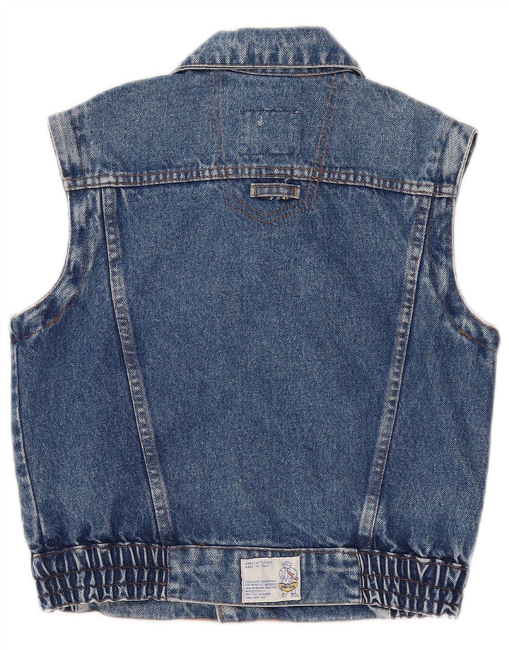 Colete jeans feminino POP 84 UK 2 2XS azul