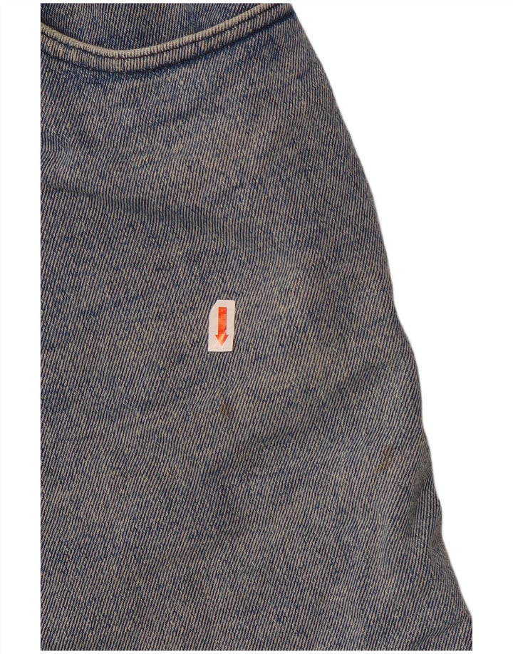 Mini saia jeans feminina Quarry W31 algodão azul médio