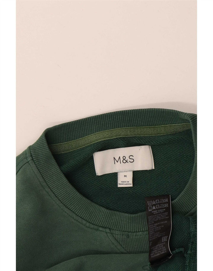 Suéter gráfico masculino Marks & Spencer de algodão verde médio