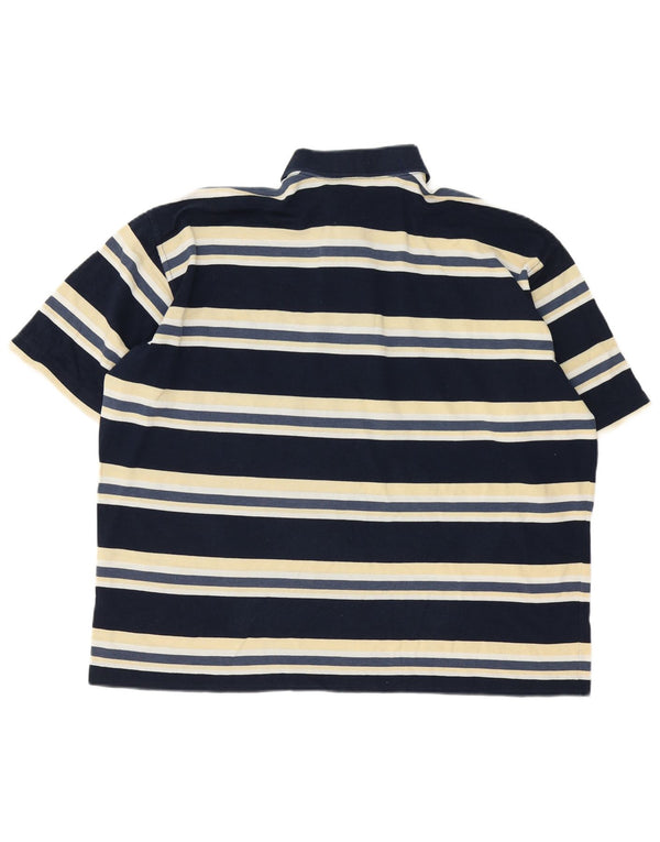 Camisa polo masculina Paul & Shark 2XL algodão listrado azul marinho