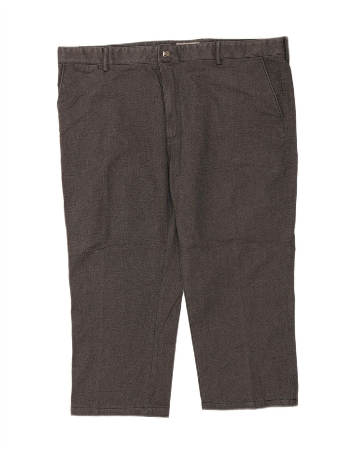 Calça masculina cortada reta Marks & Spencer W44 L23 algodão cinza