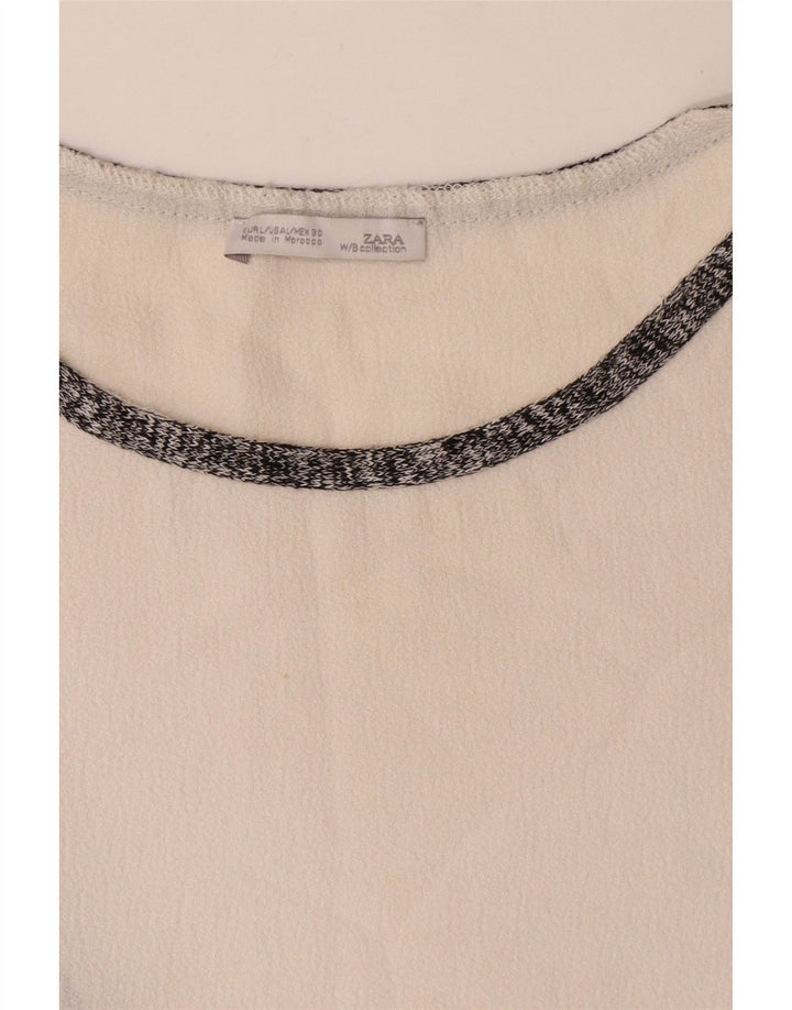 Vestido assimétrico feminino Zara UK 16 grande bloco colorido branco
