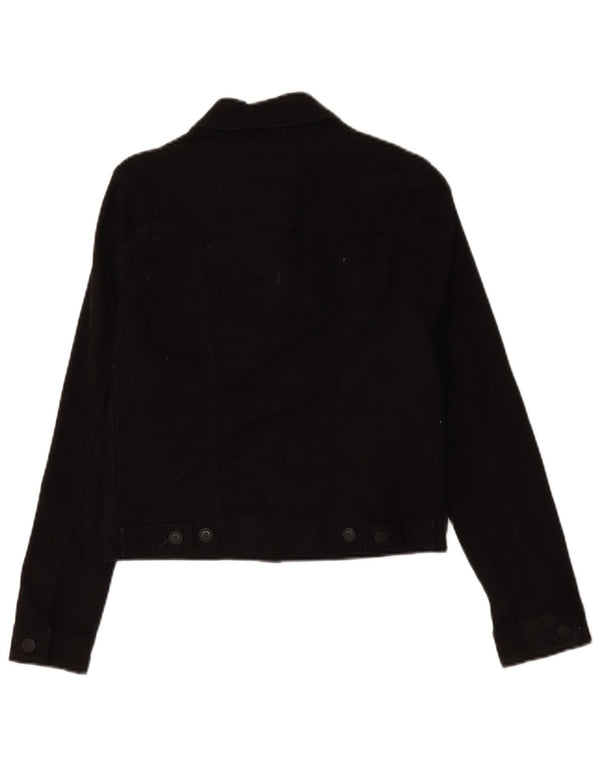 Jaqueta jeans feminina Levi's UK 6 XS algodão preto