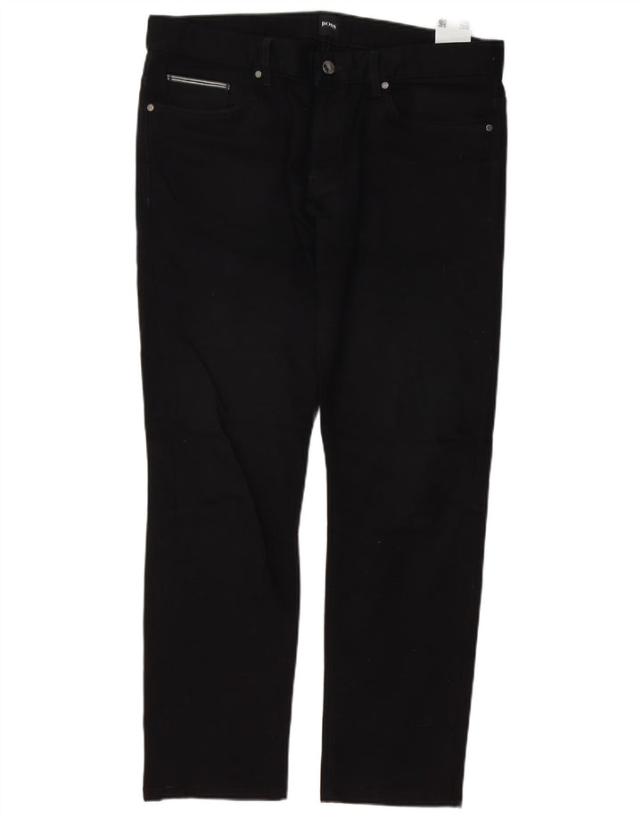 HUGO BOSS Calça jeans reta masculina W36 L29 algodão preto
