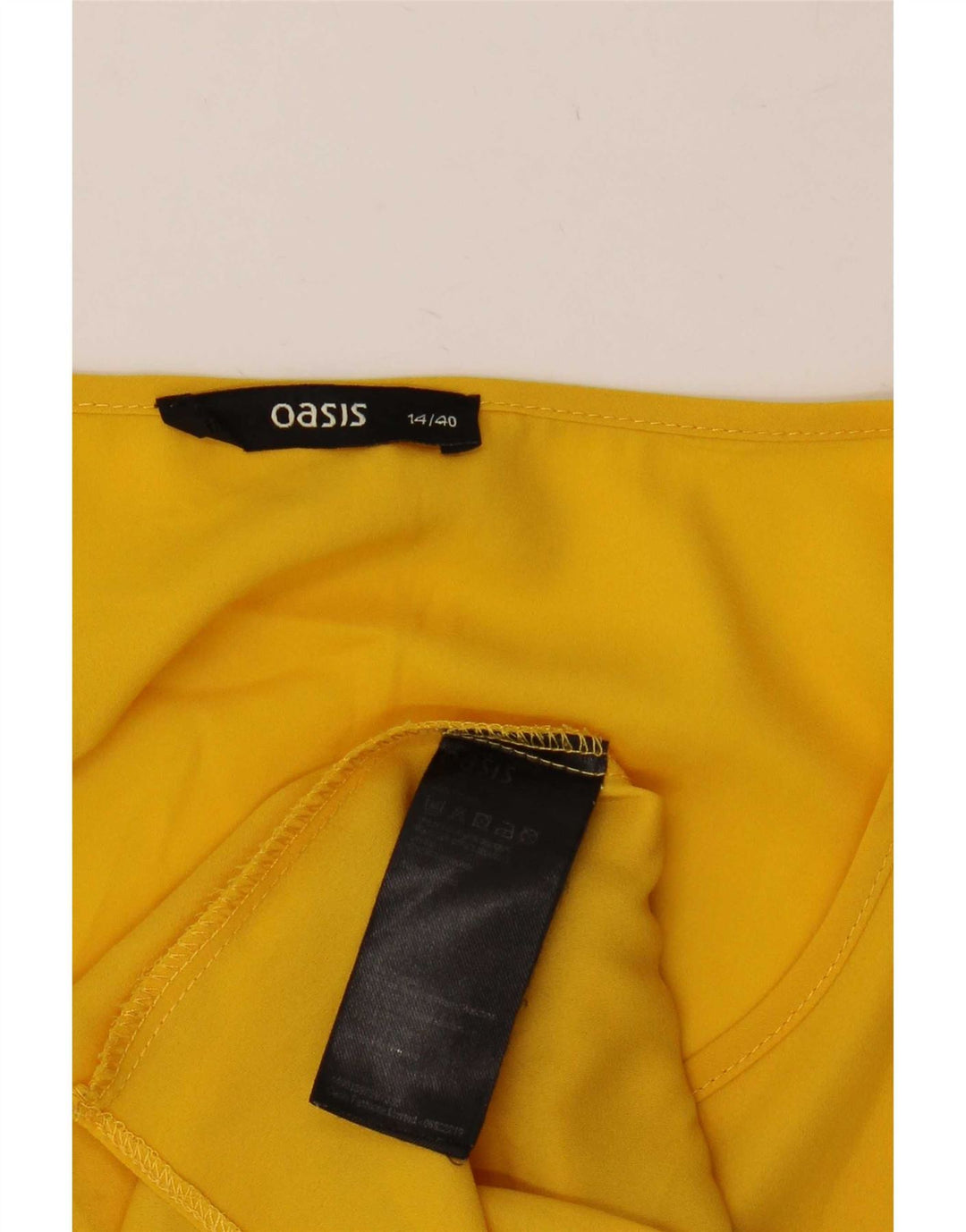 Blusa feminina Oasis UK 14 grande poliéster amarelo