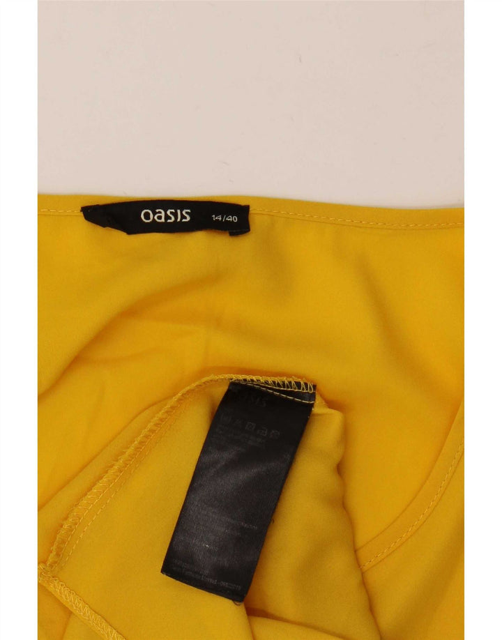 Blusa feminina Oasis UK 14 grande poliéster amarelo